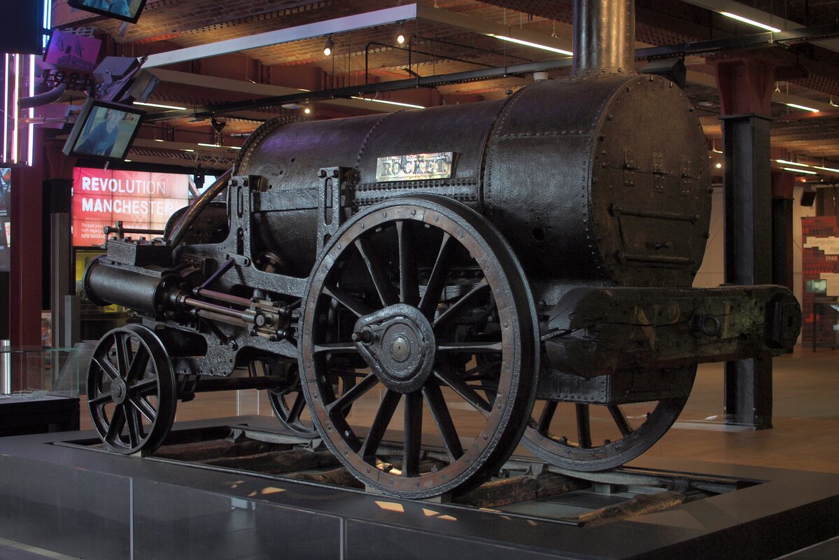 Stephenson's Rocket replica at the Museum of Science and Industry, Manchester