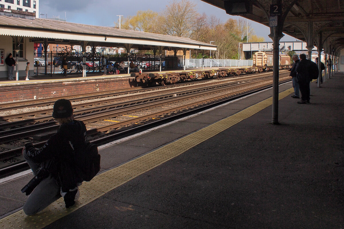 Railway enthusiasts at Eastleigh