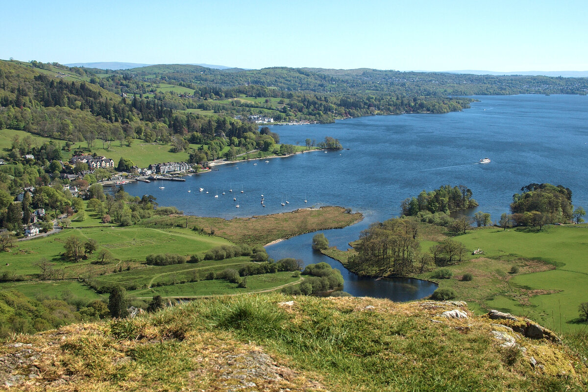 Windermere and YHA Ambleside from Todd Crag