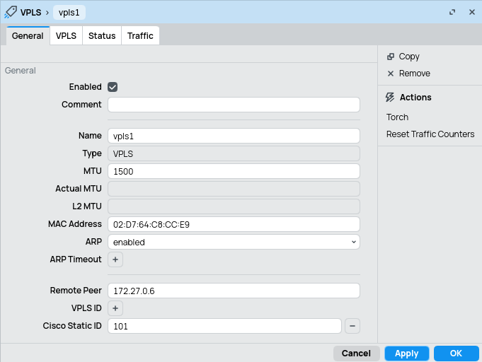 VPLS instance